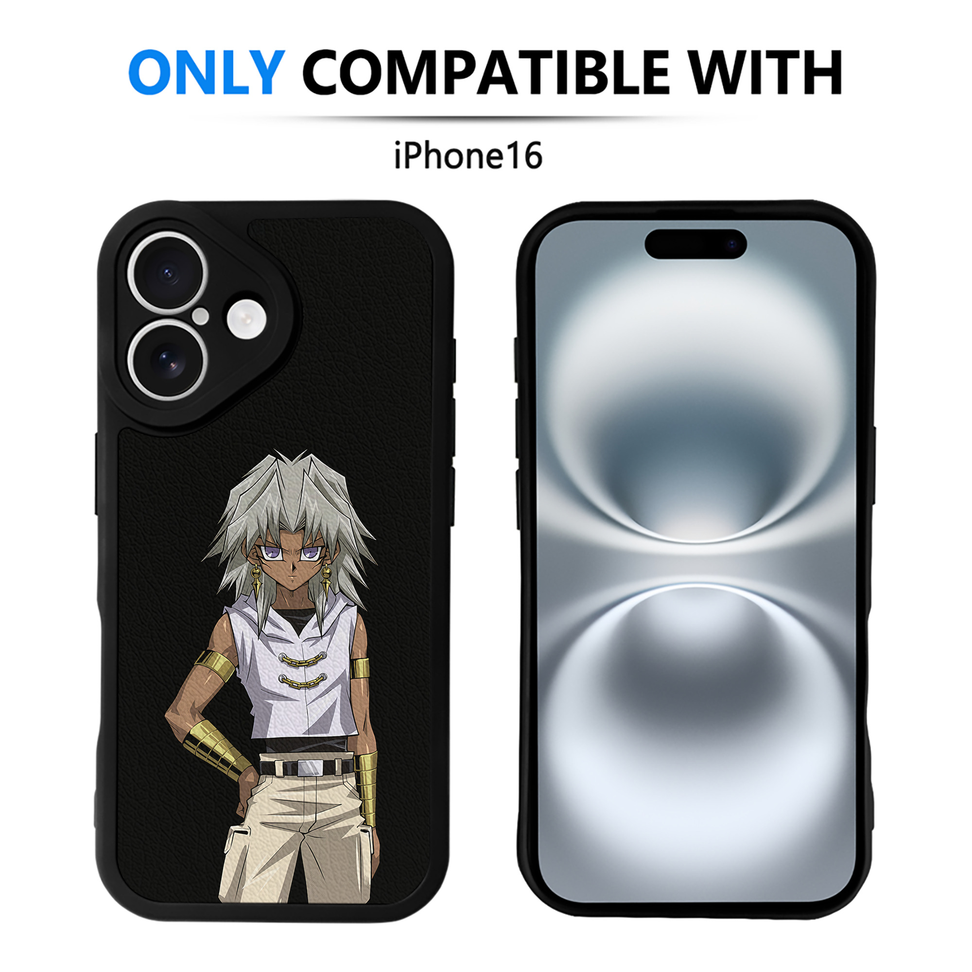 （画像用） 遊☆戯☆王 Yu-Gi-Oh! 【iPhone 16シリーズ対応】シリコンスマホケース（レザー調） 材質：シリコン